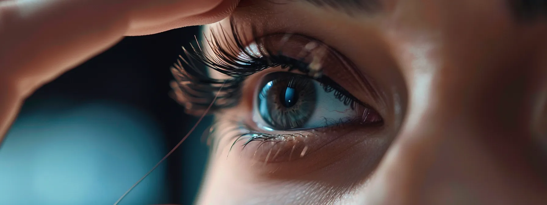 a person gently pulling off magnetic eyelashes without causing any harm.