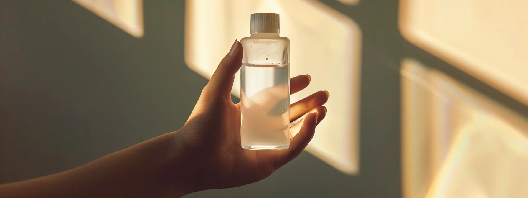 a person holding a bottle of water-based nail polish with recyclable packaging.